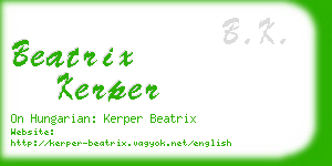 beatrix kerper business card